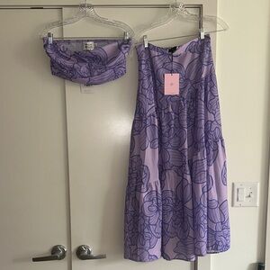 Hello Molly Purple Two-Piece Skirt Set